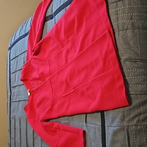 Chico's Sz1 Red Rayon Blend Topper Coat
